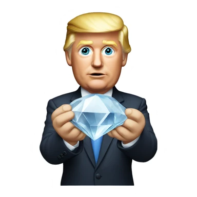 Donald trump holding a crystal sticker