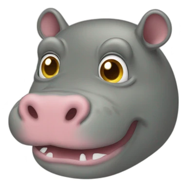 hippopotame sur un chat sticker