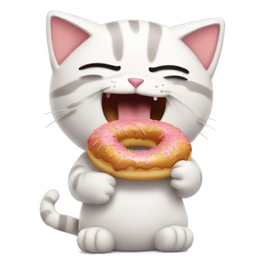 Cat eating donut sticker