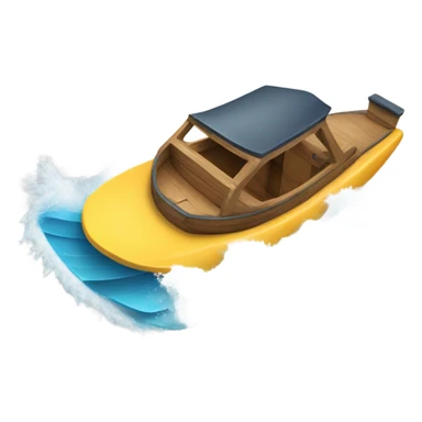 A boat surfing  sticker