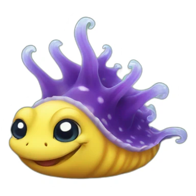 Sea slug happy sticker
