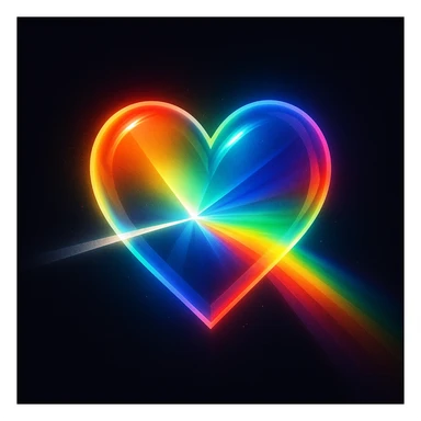 heart with a prism effect, digital illustration sticker
