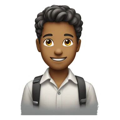 smiling boy in collared shirt sticker