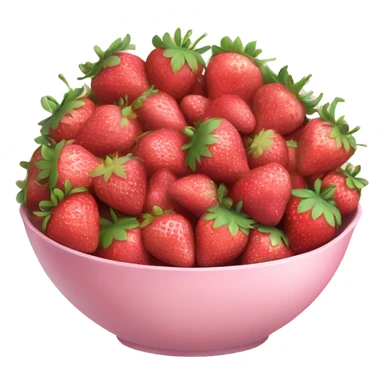 large fancy pastel pink bowl of strawberries sticker
