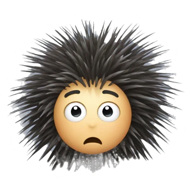 Porcupine man with star eyes looking shocked dizzy static hair sticker