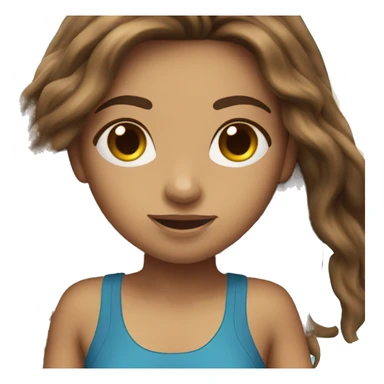 Paddle boarding girl long brown hair  sticker