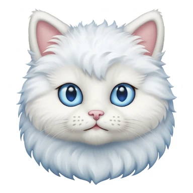 White teddy cat with blue eyes sticker