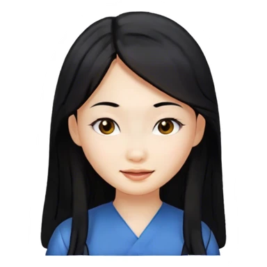 Long hair asian girl smirking  sticker