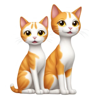 2 orange and white cats one skinny and small and one big sticker
