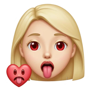 Heart eyes with tongue out and drooling  sticker