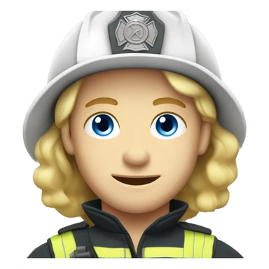caucasian, blonde male firefighter with blue eyes sticker