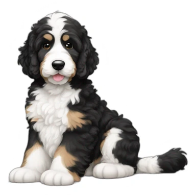 black white f1b bernedoodle slim sticker