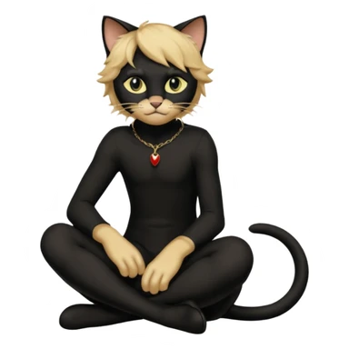 Chat noir peinture mignon assise peinture sticker