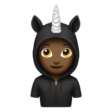 licorn black hoodie sticker