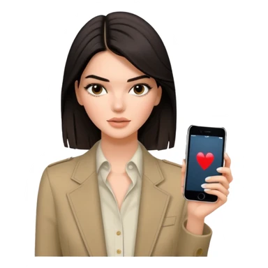 kendall jenner with iphone in hand sticker
