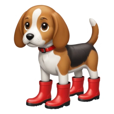 beagle with rainboots sticker