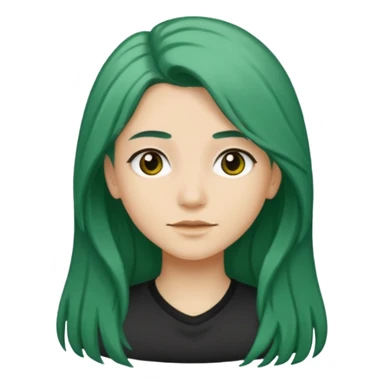 darker green and longer hair please sticker