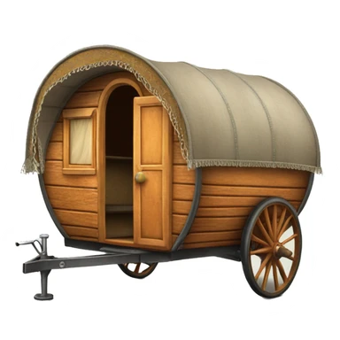 Realistic vintage round gypsy caravan wagon camper sticker