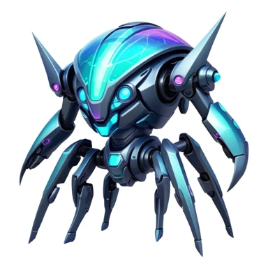  Epic legendary rare glowing mechanical Shiny sparkly transparent bioluminescent luminescent vibrant bright pastel dark exotic iridescent colorful gradients futuristic modern metallic glossy glittery fantasy-cyber-Fakémon-Vernid-mecha-creature sticker