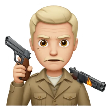 black crazy mad man with gun pointing it  sticker