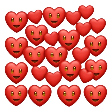 Un emoji classique avec plein de cœur autour de lui et avec les pommettes rouges sticker