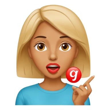 a woman is talking and English letters are coming out of her mouth sticker