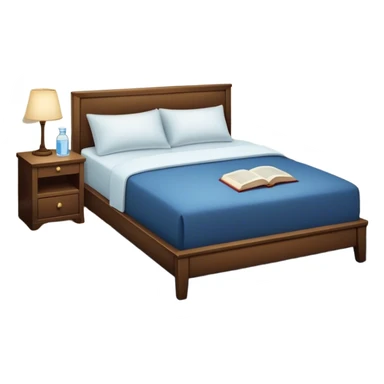A dimly lit bedroom. The bed is neatly made, and a glass of water sits beside a book on a cozy nightstand. Soft lighting signals a peaceful wind-down, representing the calm and control that comes from reclaiming your evenings. sticker