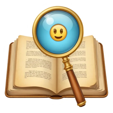 Magnifying glass with a book sticker