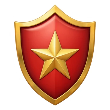 Crimson red shield with star sticker