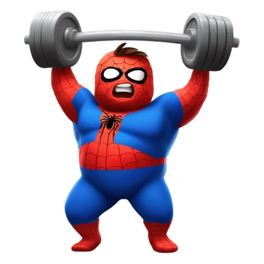 Fat Spider-Man lifting weights sticker