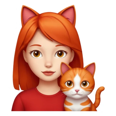 Girl with red cat sticker