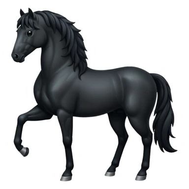 Pony black horse standing sticker