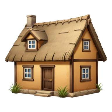 thatched roof house sticker