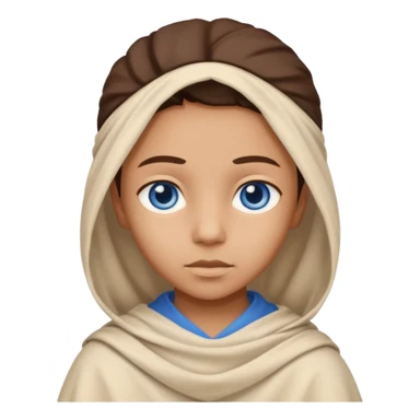 blue eyed desert child with creme cloth sticker
