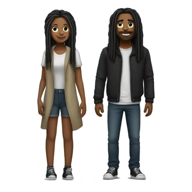 Guy with dreads with black haired girl couple  sticker