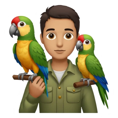 Walker + parrot on shoulder, Pet Walkers, Full body sticker