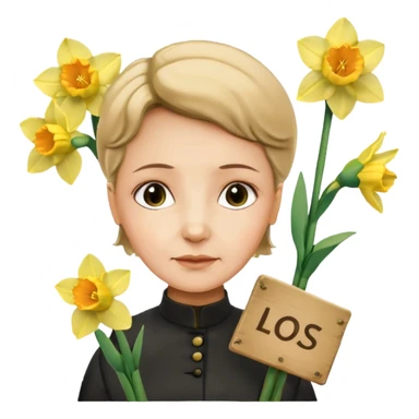 Marie curie sign with daffodils  sticker