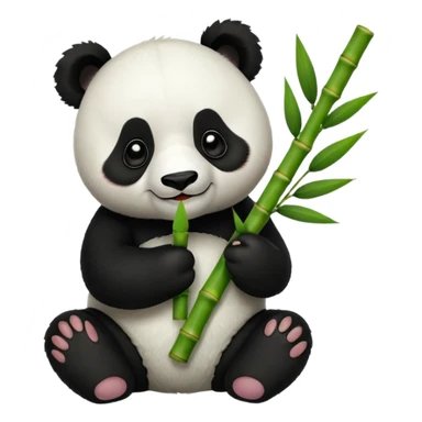 Panda eating bamboo sticker