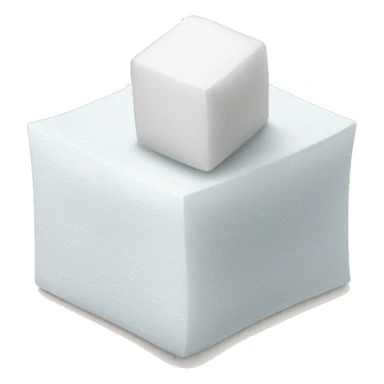 sugar cubes on a tissue sticker