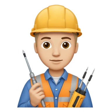 a handyman holding a screwdriver sticker
