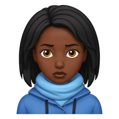 Woman black cold sticker