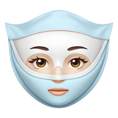 a white skincare beauty mask pack for face, made with cloth sticker
