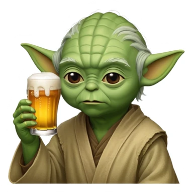 Yoda avec une bierre sticker