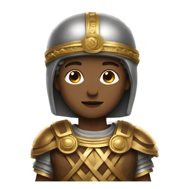 A boy dressed in oversized roman gear sticker