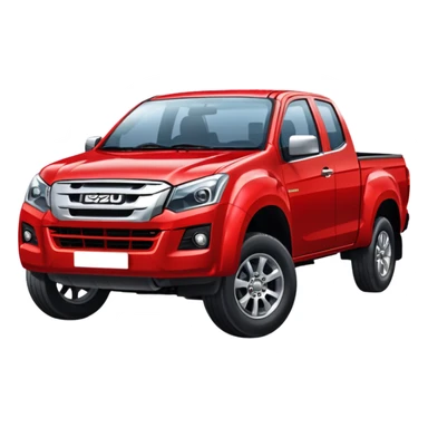 red isuzu d-max pickup truck driving  sticker