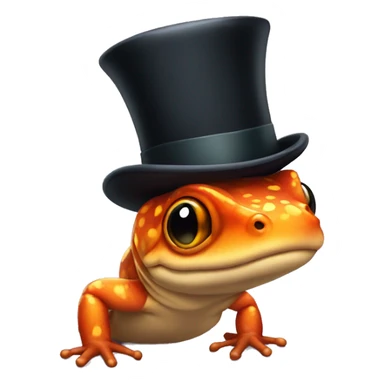 Salamander with a top hat sticker