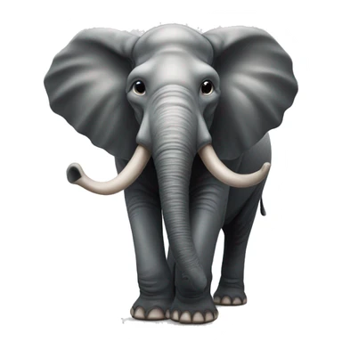 Olifant en mens gemengd in elkaar sticker