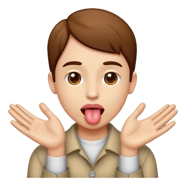 tounge out with hands on the side  sticker