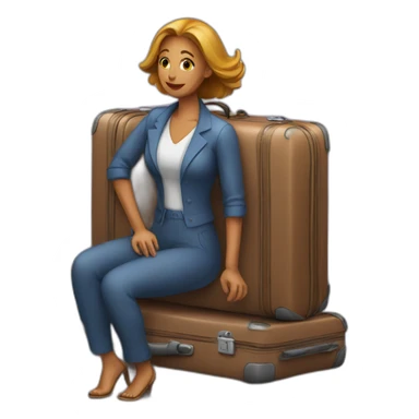 woman-luggage sticker