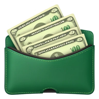 green wallet with dollars sticker
